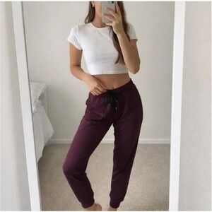 Zyia Active‎ Unwind Joggers Plum Purple Drawstring Lounge Pants Size Large